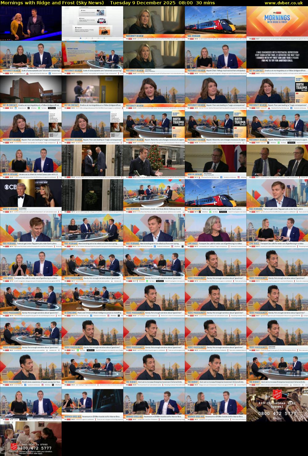 Mornings with Ridge and Frost (Sky News) Tuesday 9 December 2025 08:00 - 08:30