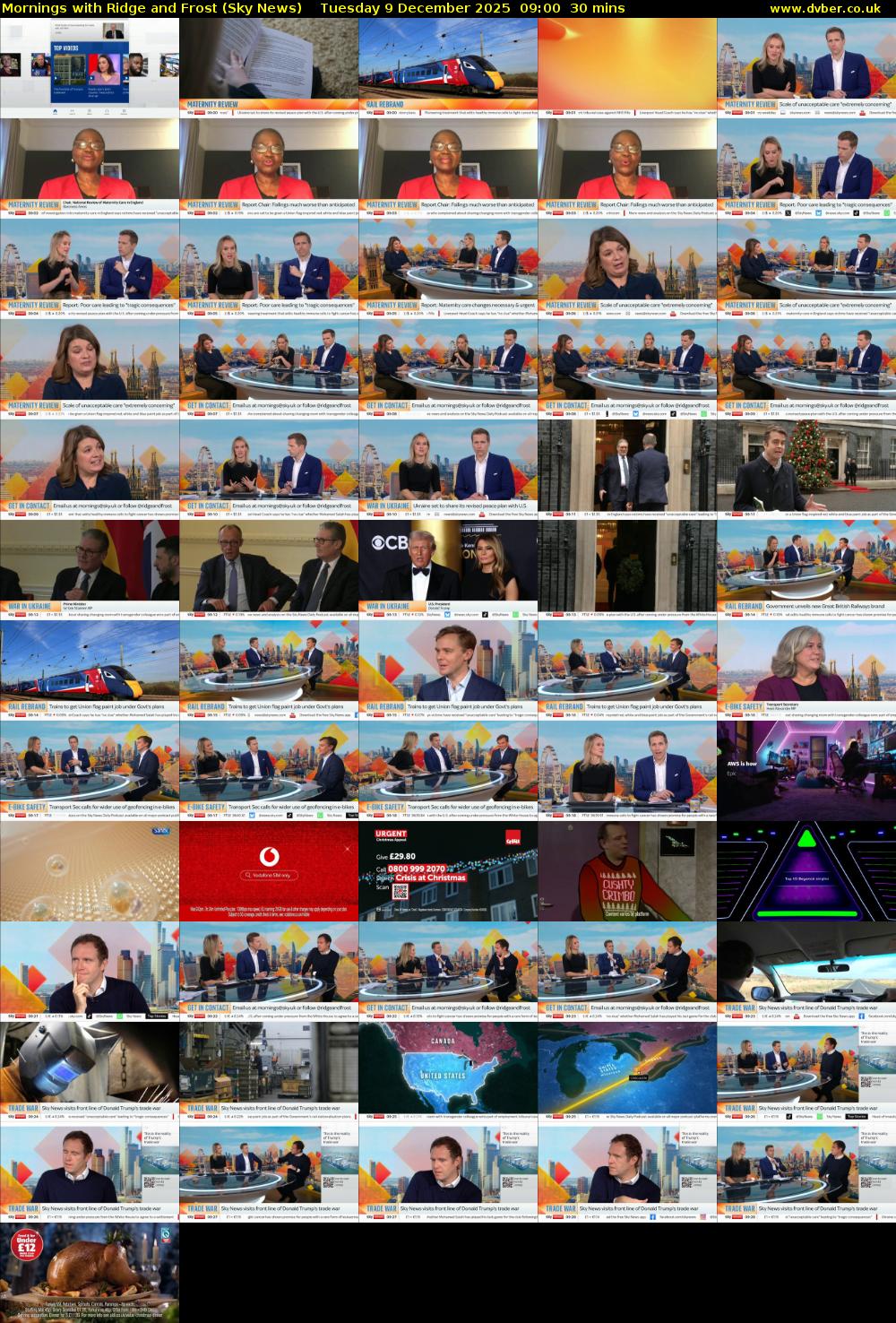 Mornings with Ridge and Frost (Sky News) Tuesday 9 December 2025 09:00 - 09:30