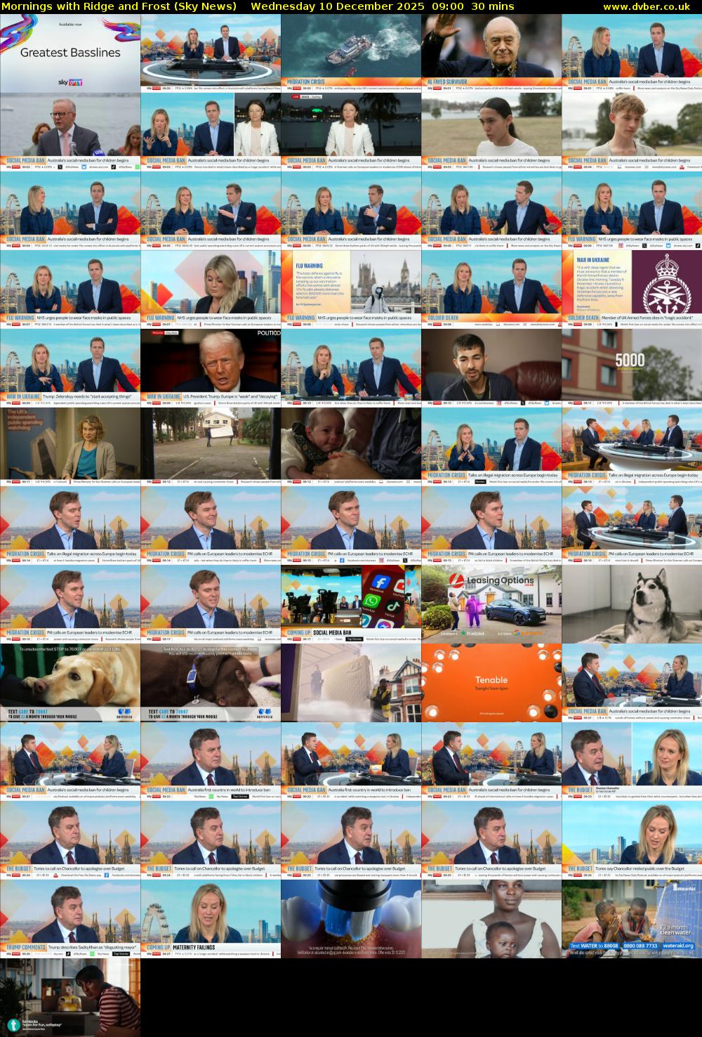 Mornings with Ridge and Frost (Sky News) Wednesday 10 December 2025 09:00 - 09:30