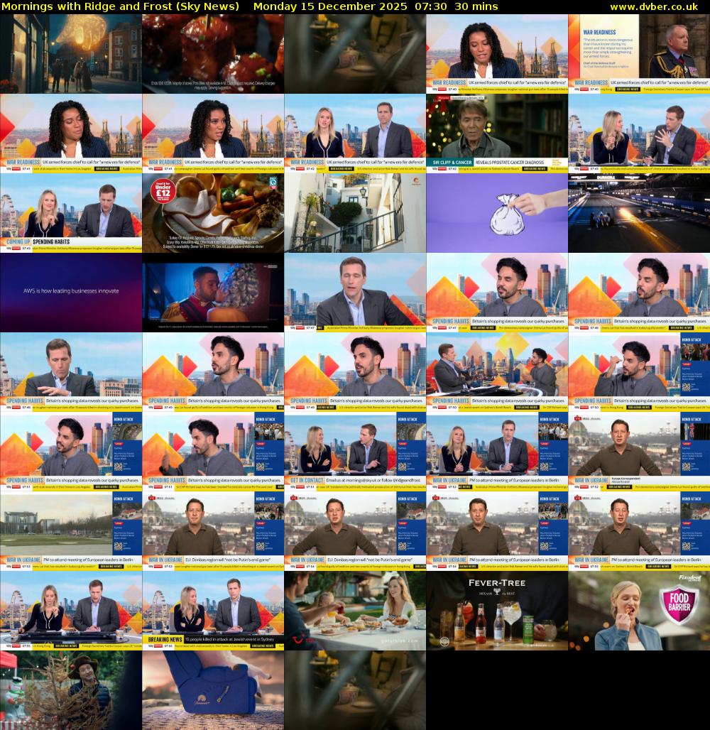 Mornings with Ridge and Frost (Sky News) Monday 15 December 2025 07:30 - 08:00