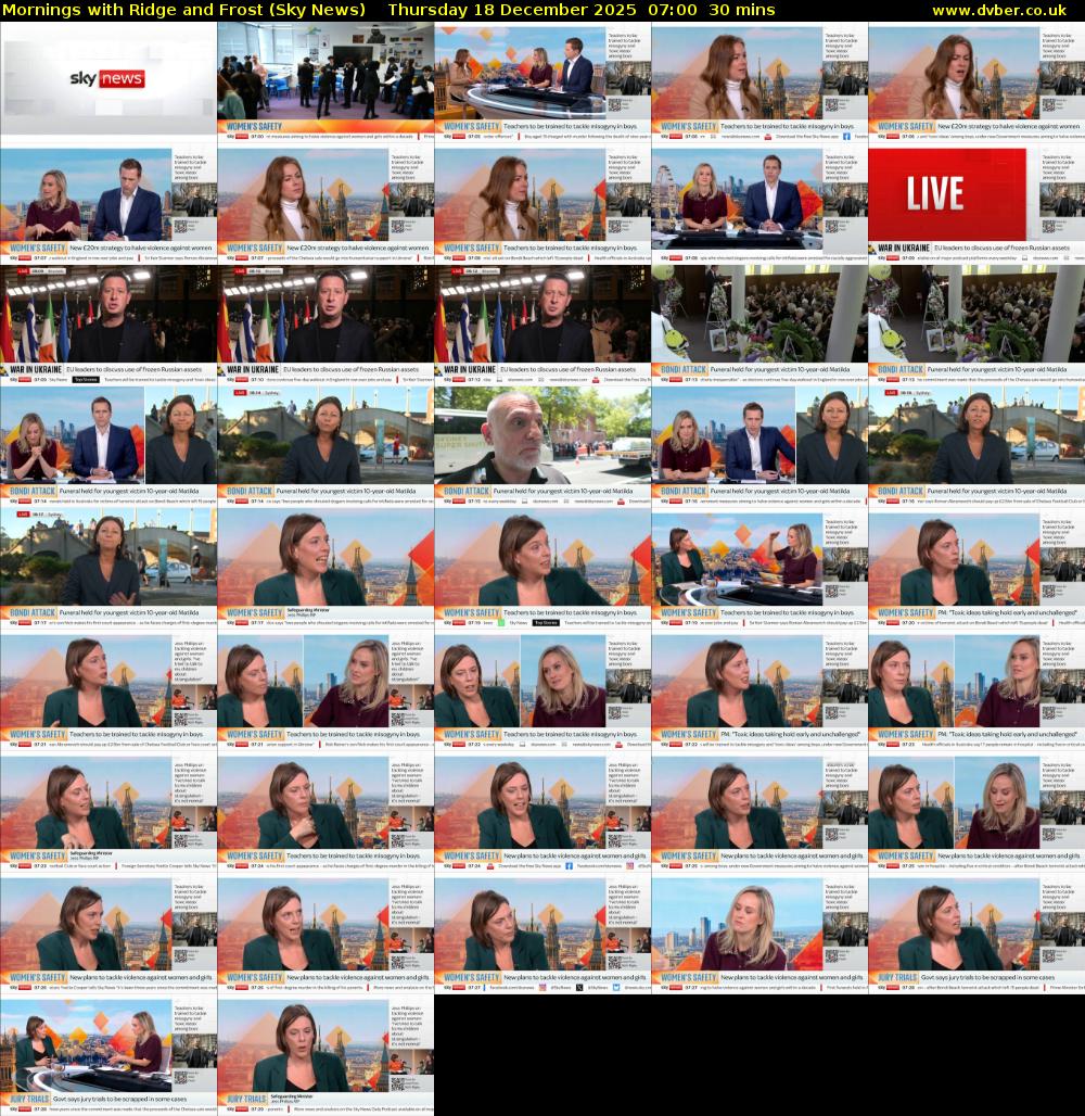 Mornings with Ridge and Frost (Sky News) Thursday 18 December 2025 07:00 - 07:30