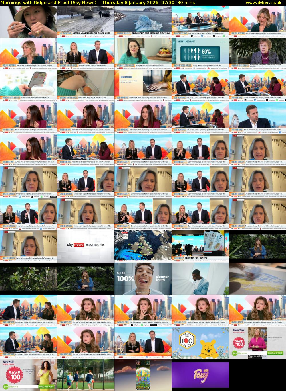 Mornings with Ridge and Frost (Sky News) Thursday 8 January 2026 07:30 - 08:00