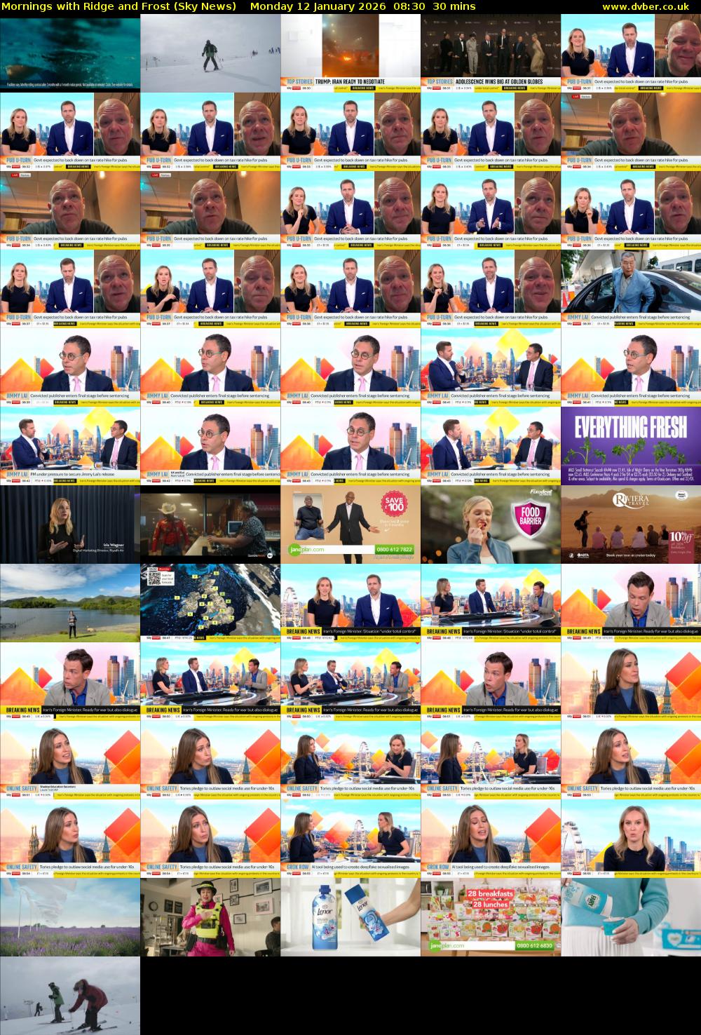 Mornings with Ridge and Frost (Sky News) Monday 12 January 2026 08:30 - 09:00