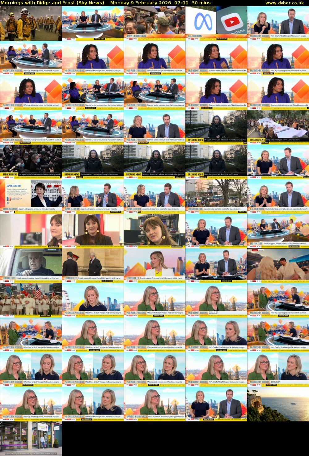 Mornings with Ridge and Frost (Sky News) Monday 9 February 2026 07:00 - 07:30