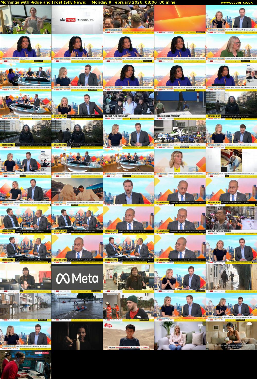 Mornings with Ridge and Frost (Sky News) Monday 9 February 2026 08:00 - 08:30