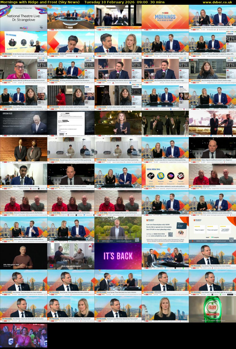 Mornings with Ridge and Frost (Sky News) Tuesday 10 February 2026 09:00 - 09:30