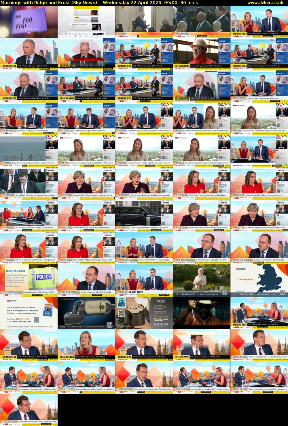 Mornings with Ridge and Frost (Sky News) Wednesday 22 April 2026 09:00 - 09:30