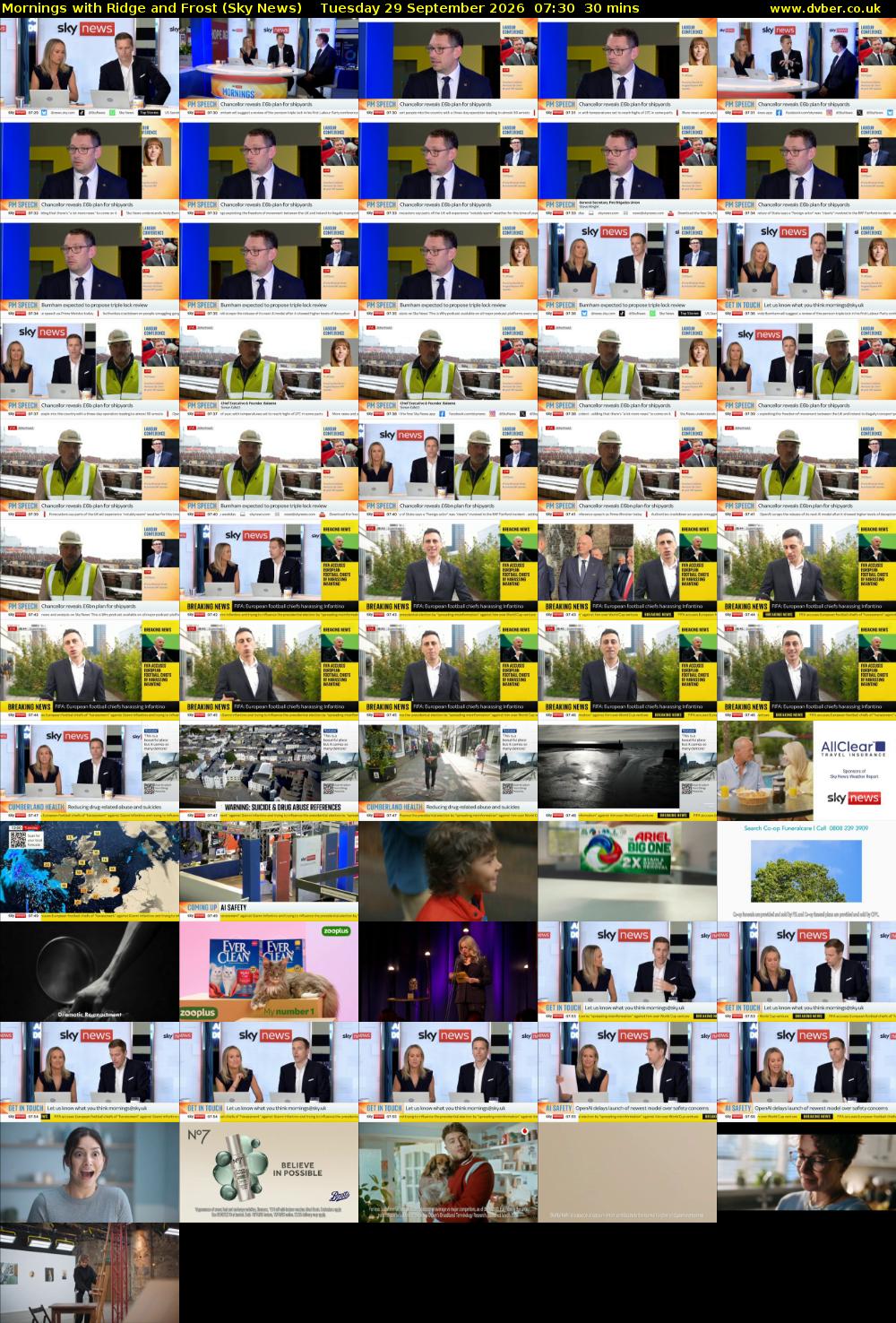 Mornings with Ridge and Frost (Sky News) Tuesday 29 September 2026 07:30 - 08:00
