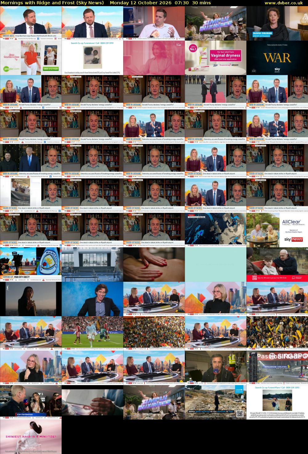 Mornings with Ridge and Frost (Sky News) Monday 12 October 2026 07:30 - 08:00