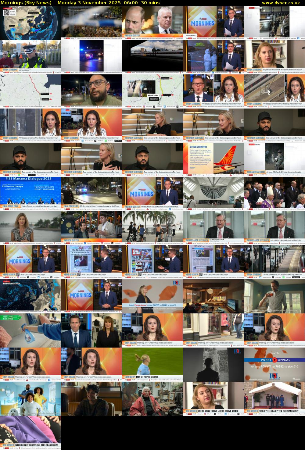Mornings (Sky News) Monday 3 November 2025 06:00 - 06:30