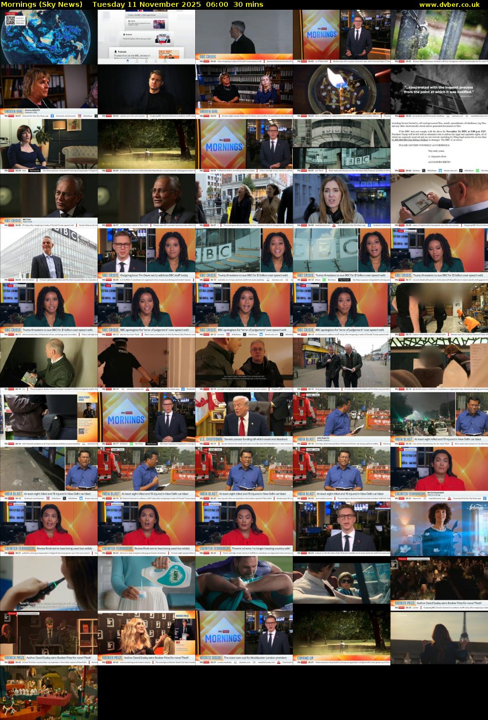 Mornings (Sky News) Tuesday 11 November 2025 06:00 - 06:30