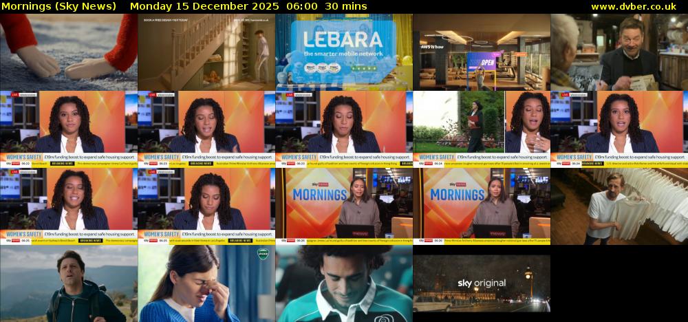 Mornings (Sky News) Monday 15 December 2025 06:00 - 06:30