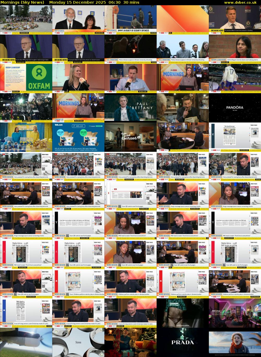 Mornings (Sky News) Monday 15 December 2025 06:30 - 07:00