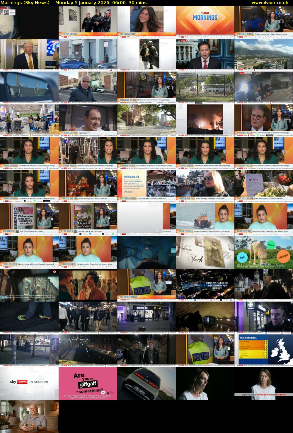 Mornings (Sky News) Monday 5 January 2026 06:00 - 06:30