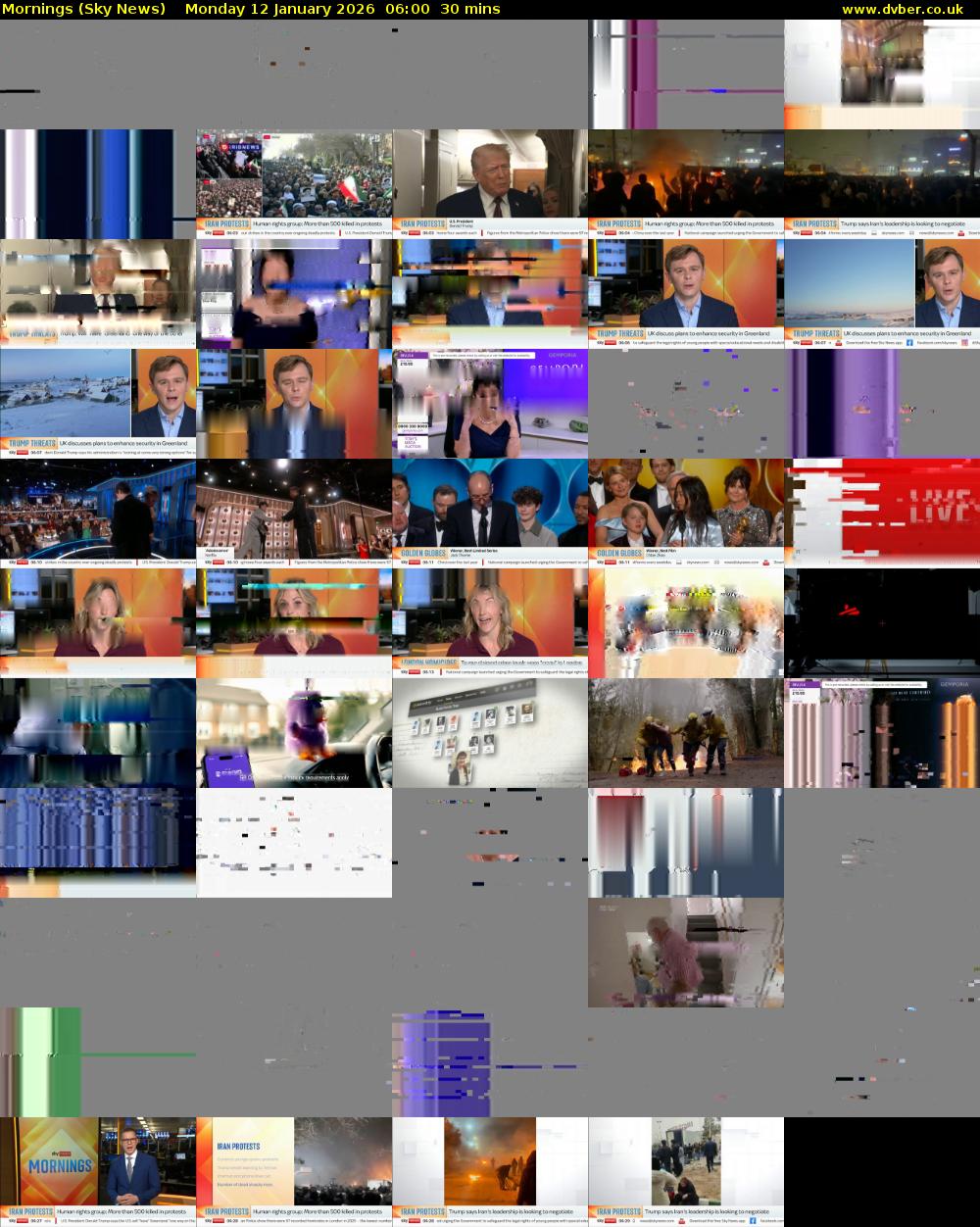 Mornings (Sky News) Monday 12 January 2026 06:00 - 06:30