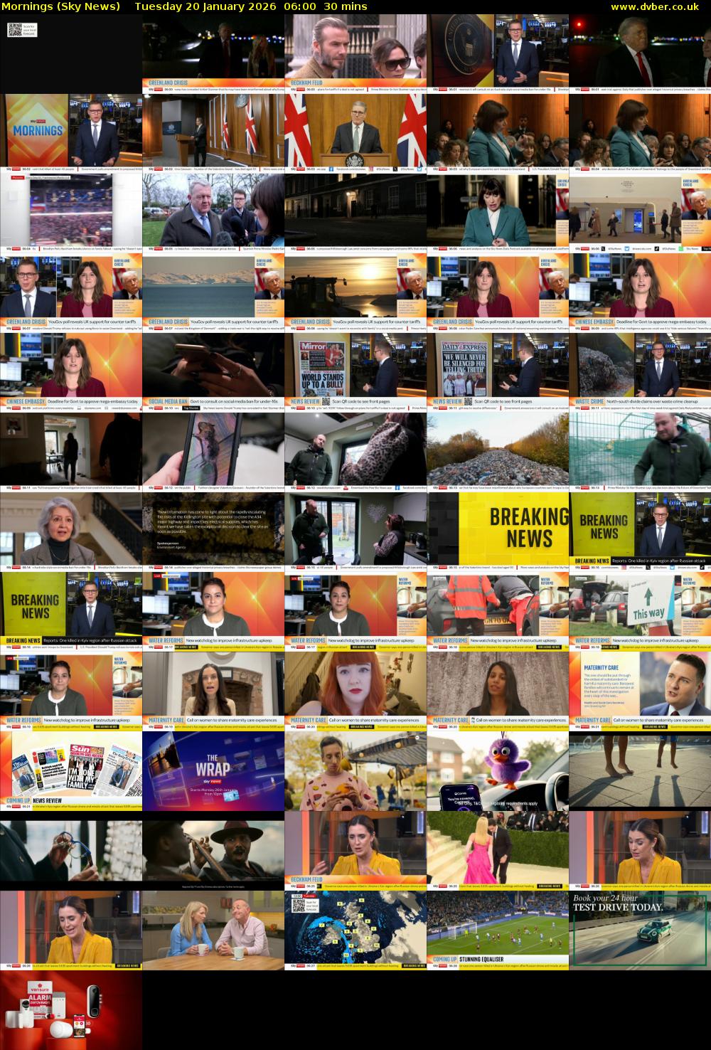 Mornings (Sky News) Tuesday 20 January 2026 06:00 - 06:30