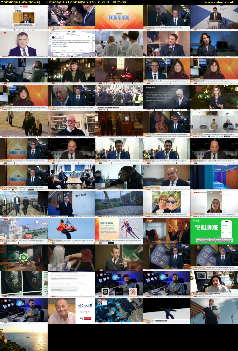 Mornings (Sky News) Tuesday 10 February 2026 06:00 - 06:30