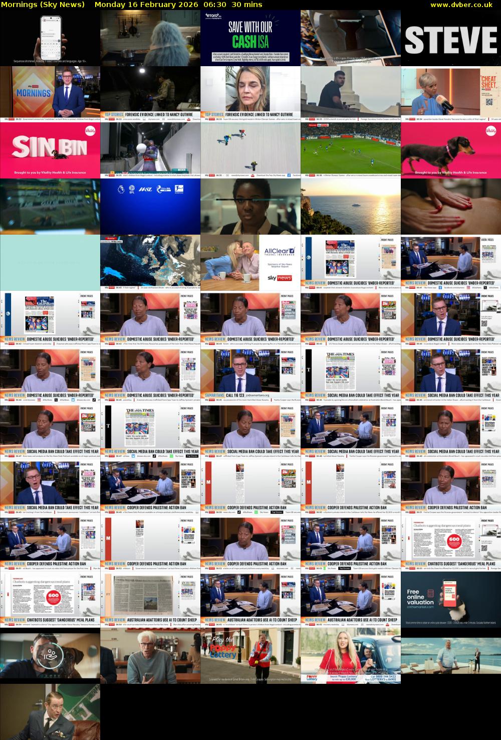 Mornings (Sky News) Monday 16 February 2026 06:30 - 07:00