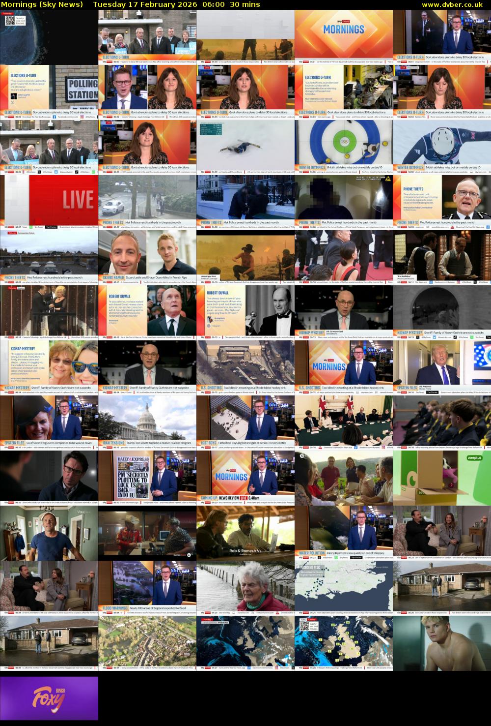 Mornings (Sky News) Tuesday 17 February 2026 06:00 - 06:30