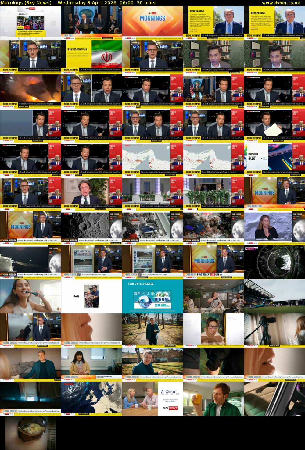 Mornings (Sky News) Wednesday 8 April 2026 06:00 - 06:30