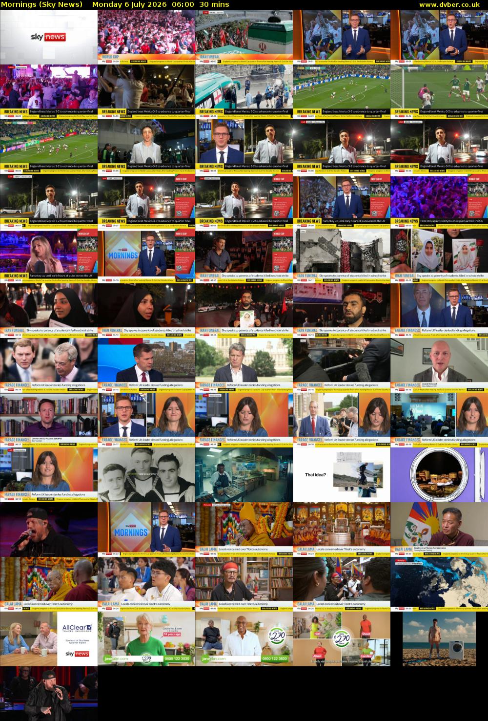 Mornings (Sky News) Monday 6 July 2026 06:00 - 06:30