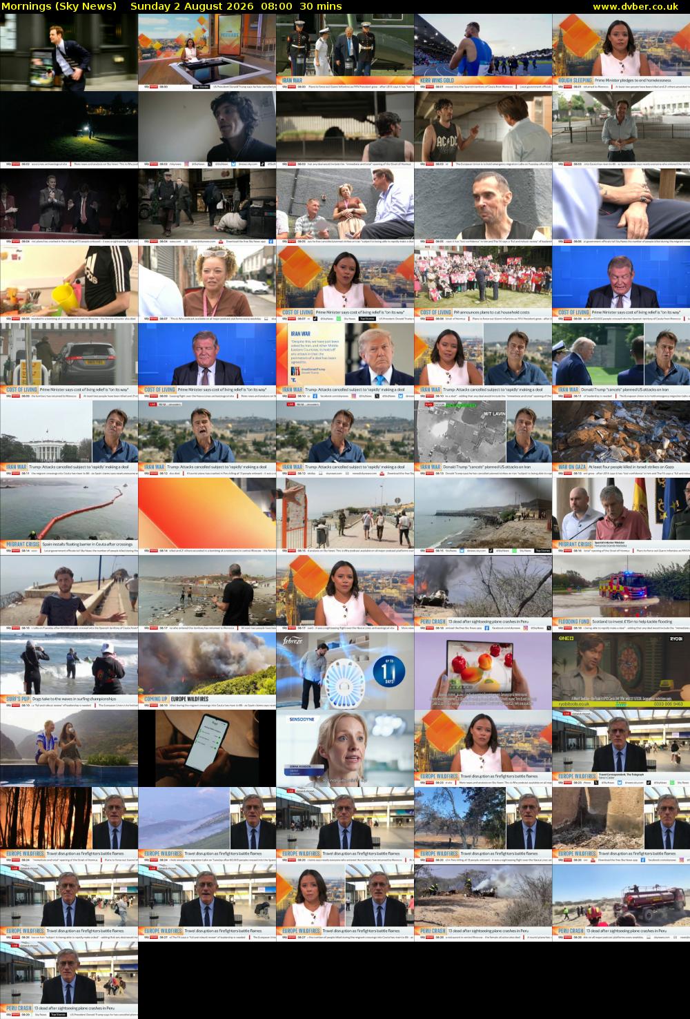 Mornings (Sky News) Sunday 2 August 2026 08:00 - 08:30