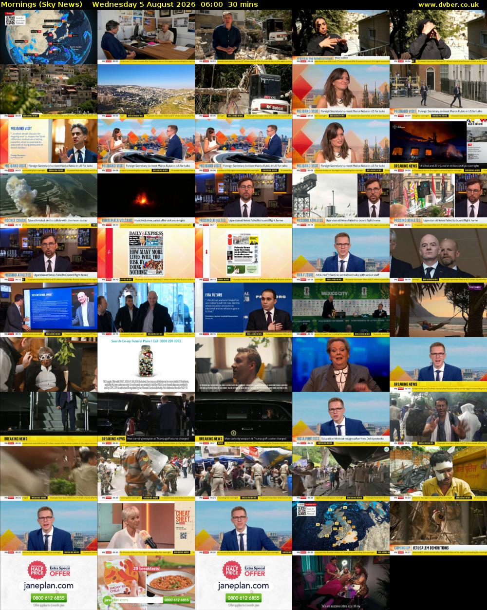 Mornings (Sky News) Wednesday 5 August 2026 06:00 - 06:30