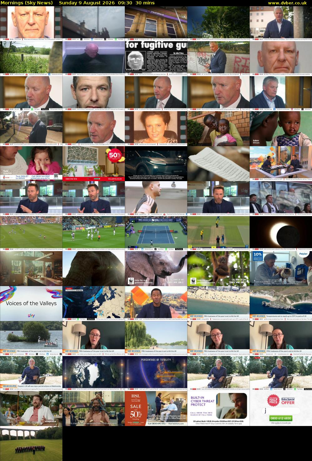 Mornings (Sky News) Sunday 9 August 2026 09:30 - 10:00