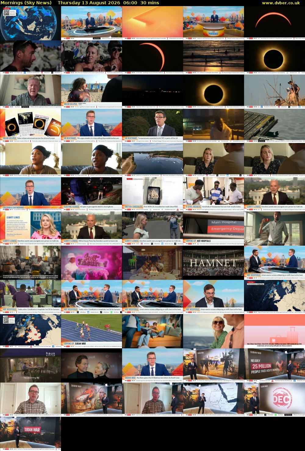 Mornings (Sky News) Thursday 13 August 2026 06:00 - 06:30