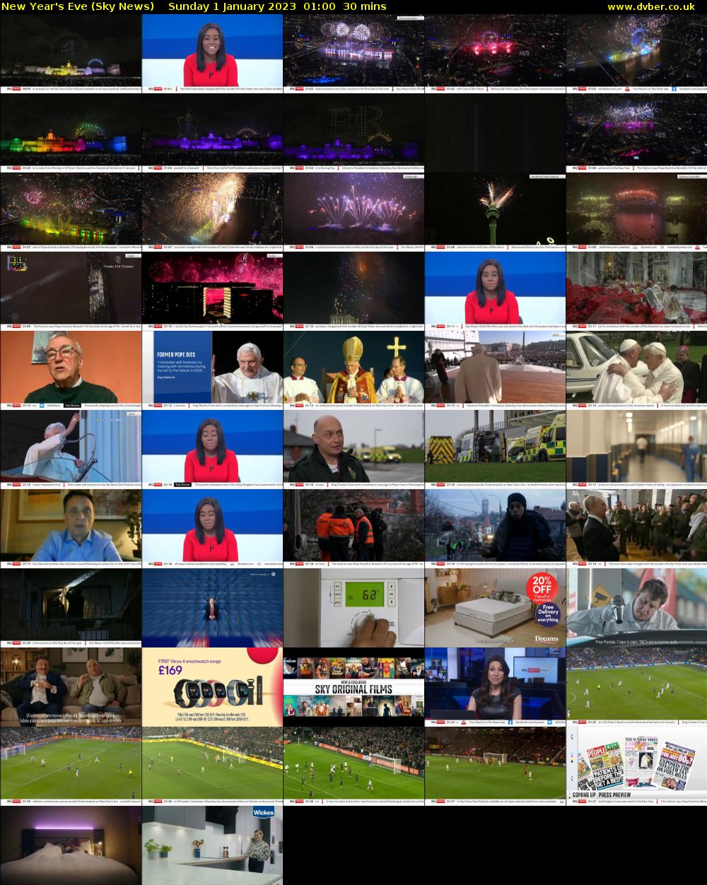 New Year's Eve (Sky News) Sunday 1 January 2023 01:00 - 01:30