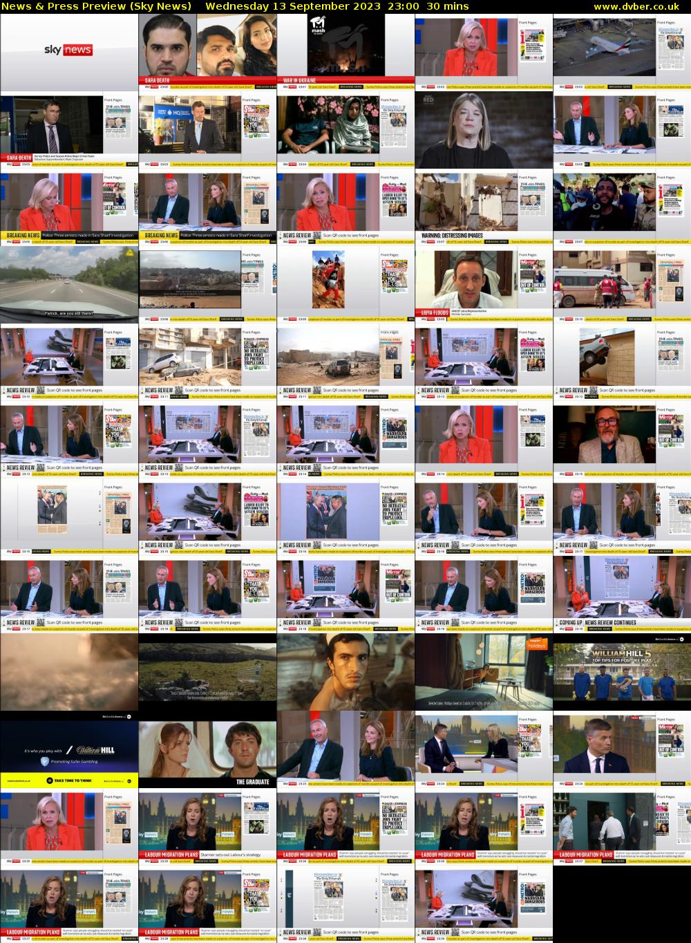 News & Press Preview (Sky News) Wednesday 13 September 2023 23:00 - 23:30