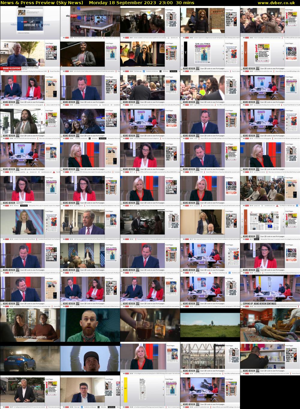 News & Press Preview (Sky News) Monday 18 September 2023 23:00 - 23:30