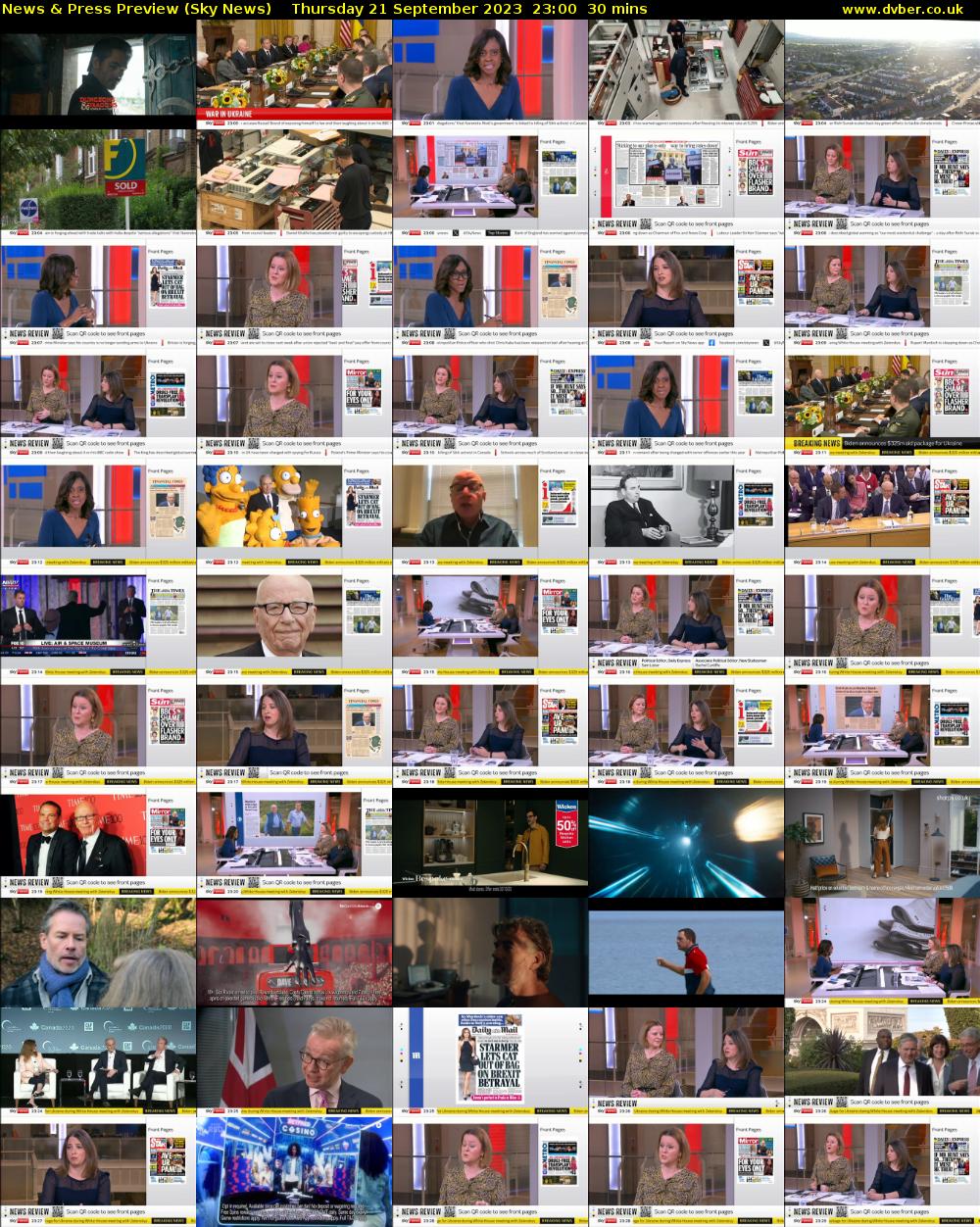News & Press Preview (Sky News) Thursday 21 September 2023 23:00 - 23:30