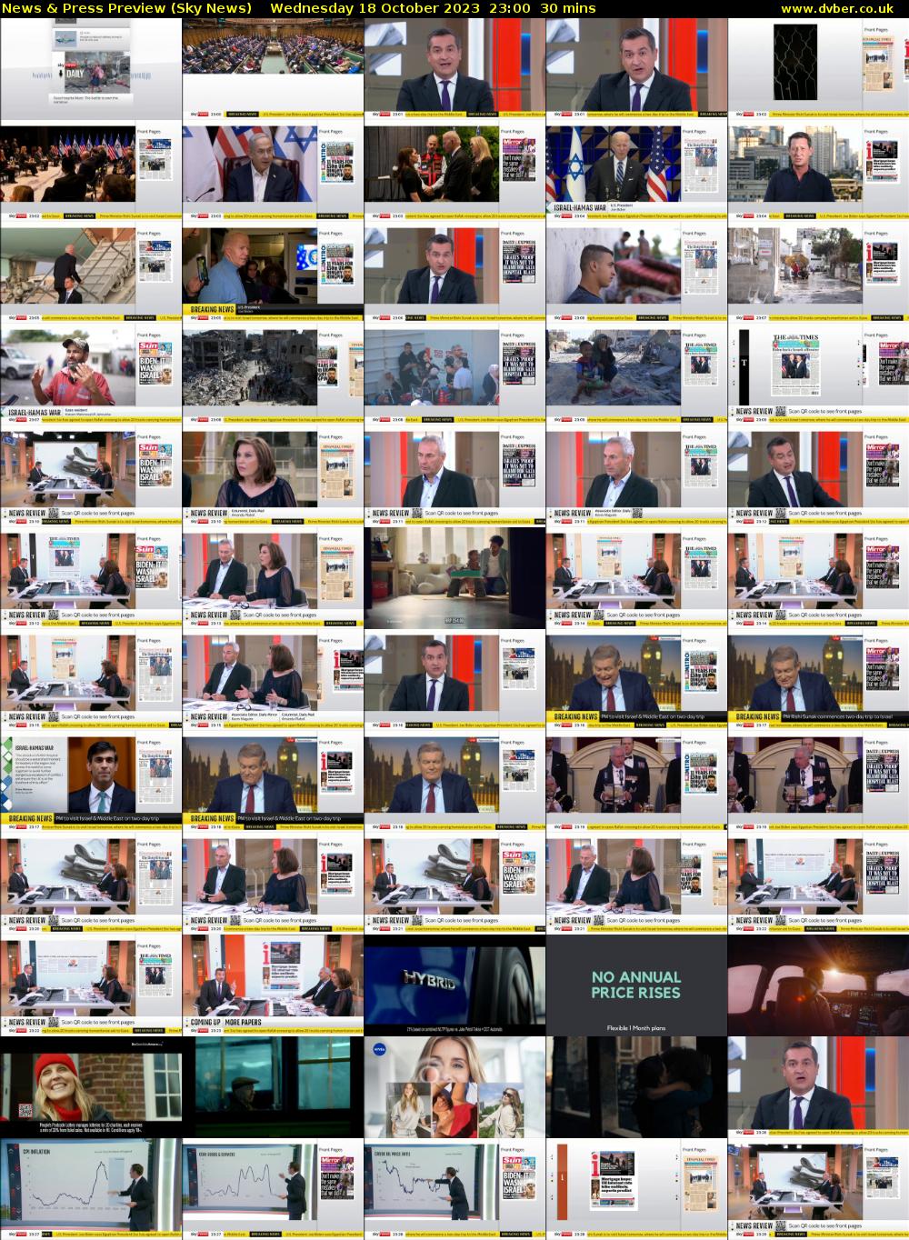 News & Press Preview (Sky News) Wednesday 18 October 2023 23:00 - 23:30