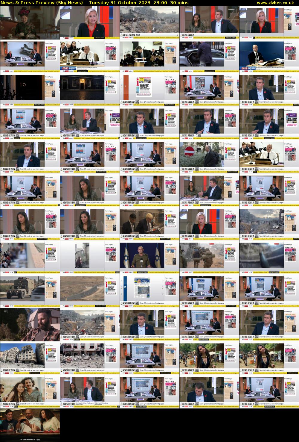 News & Press Preview (Sky News) Tuesday 31 October 2023 23:00 - 23:30