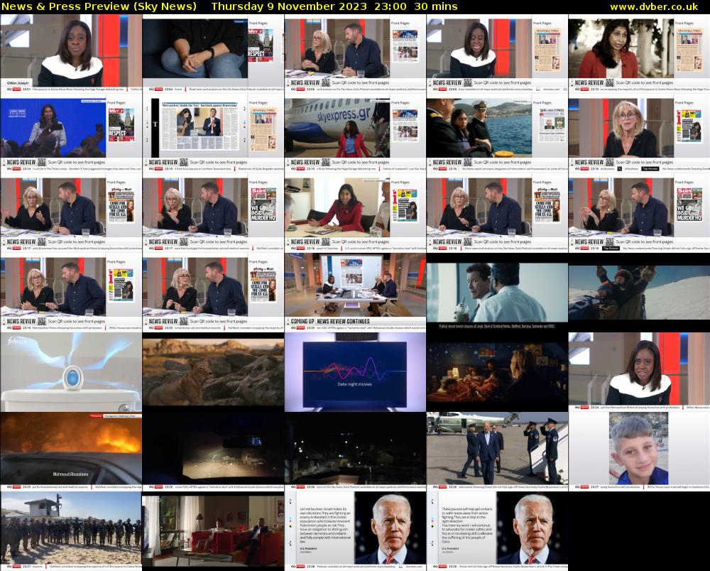 News & Press Preview (Sky News) Thursday 9 November 2023 23:00 - 23:30