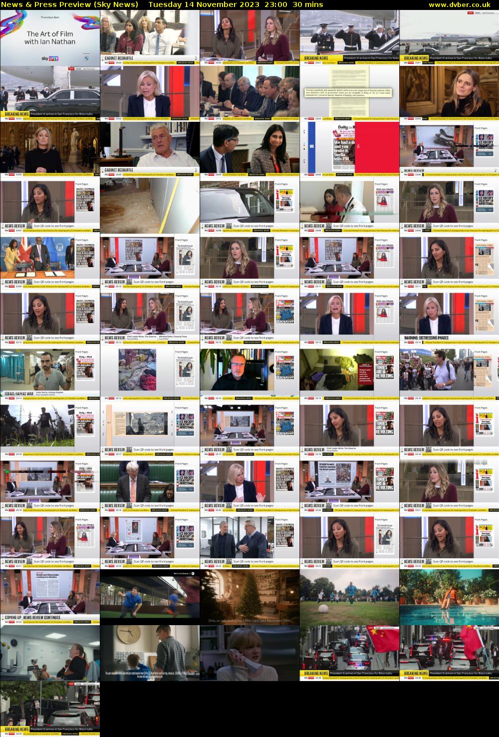 News & Press Preview (Sky News) Tuesday 14 November 2023 23:00 - 23:30