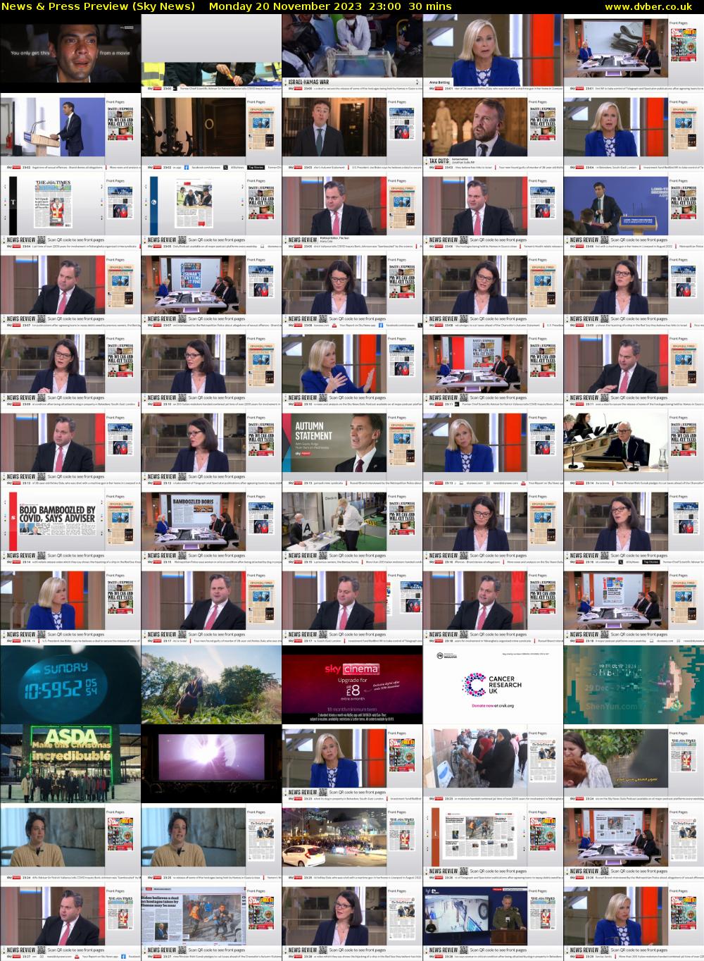 News & Press Preview (Sky News) Monday 20 November 2023 23:00 - 23:30