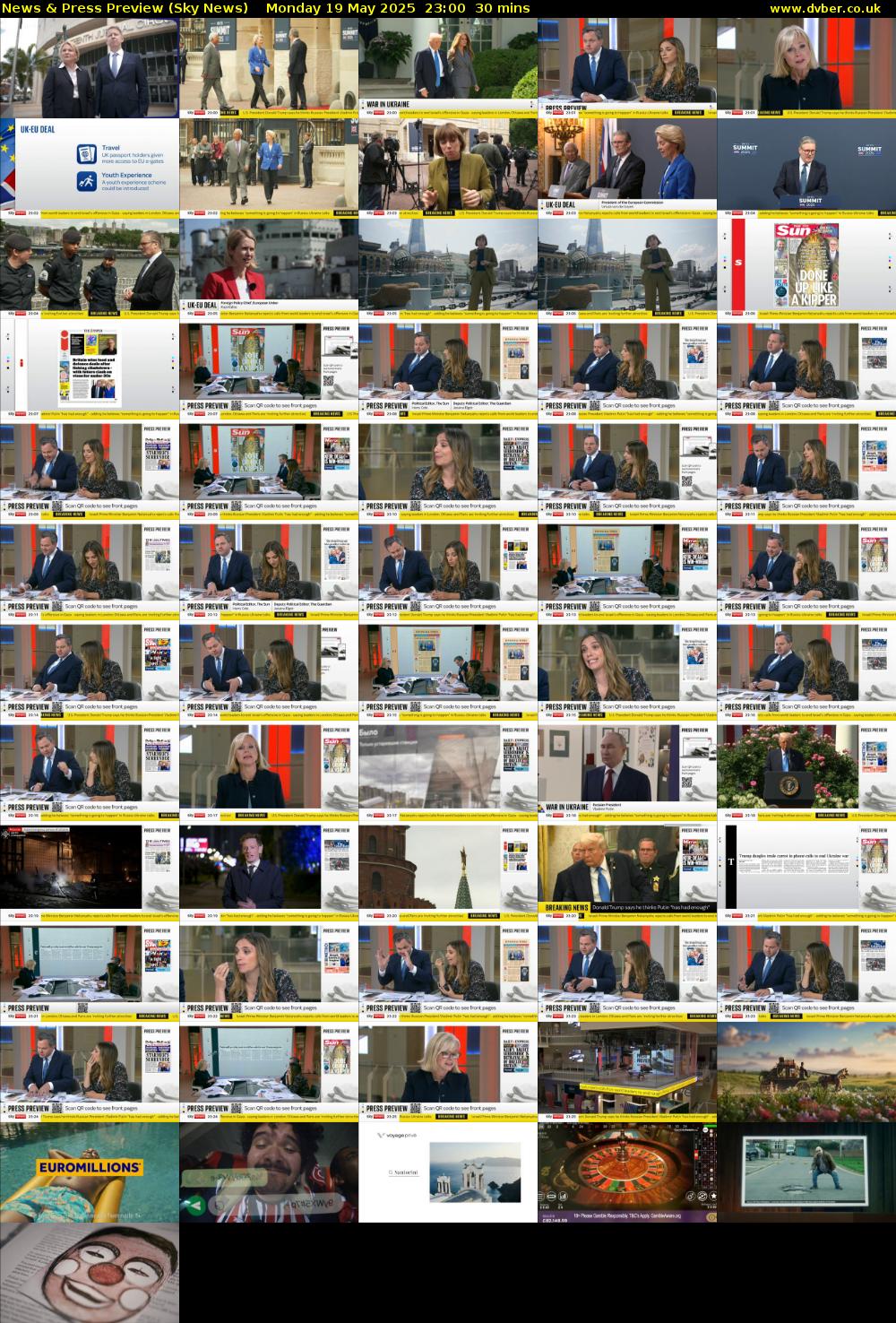 News & Press Preview (Sky News) Monday 19 May 2025 23:00 - 23:30