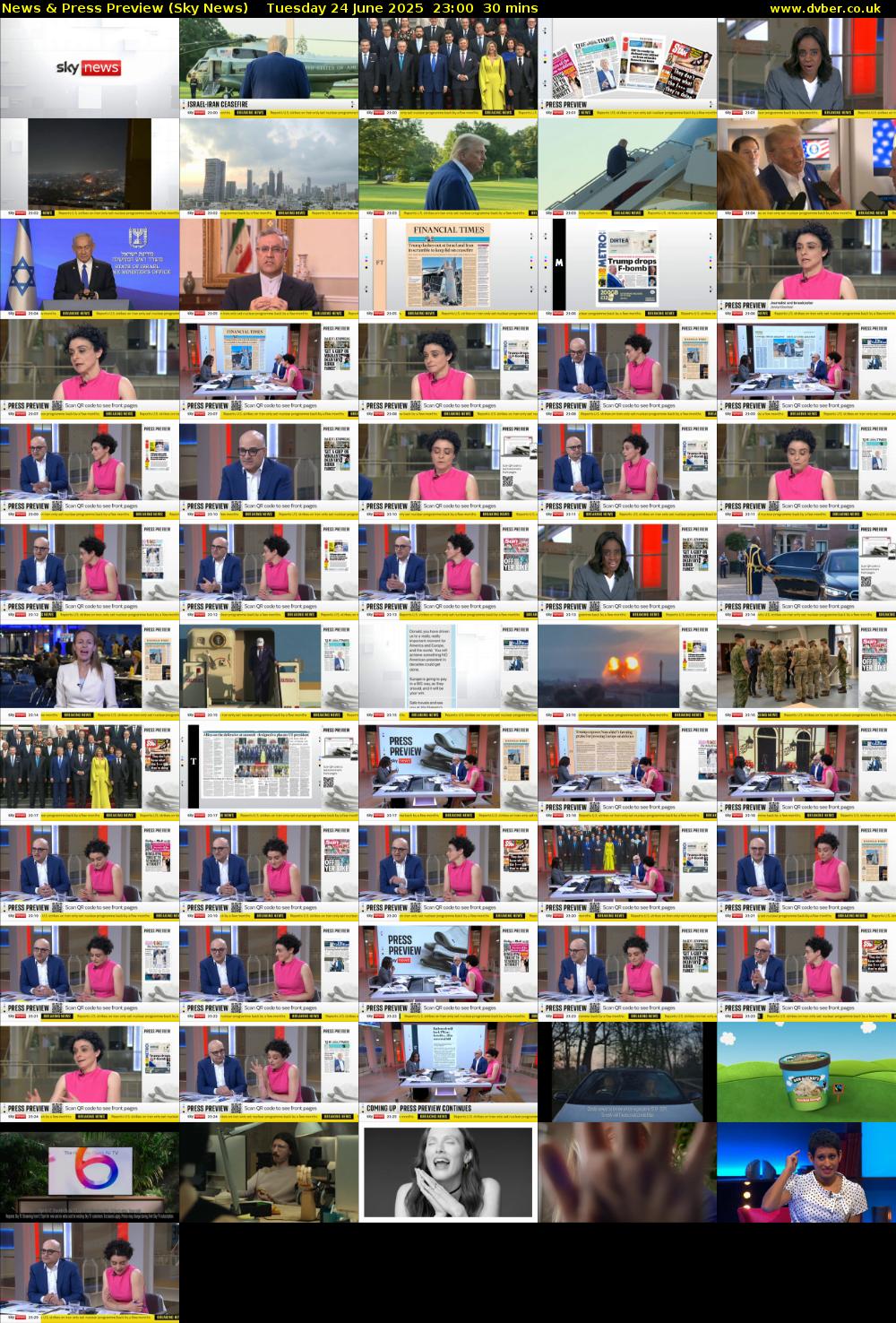 News & Press Preview (Sky News) Tuesday 24 June 2025 23:00 - 23:30