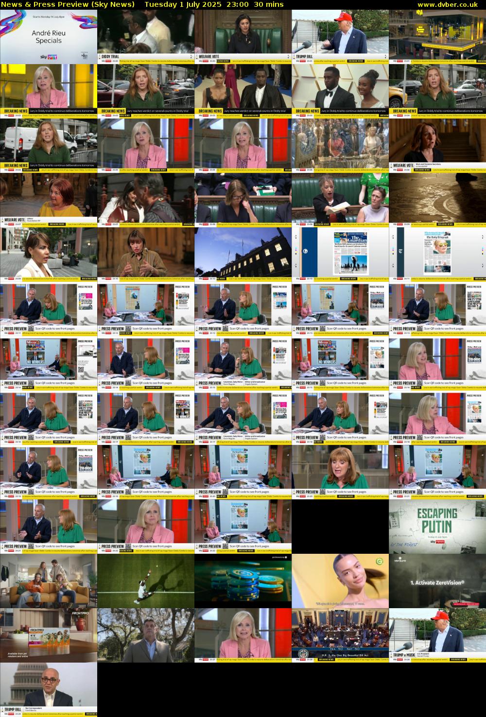 News & Press Preview (Sky News) Tuesday 1 July 2025 23:00 - 23:30