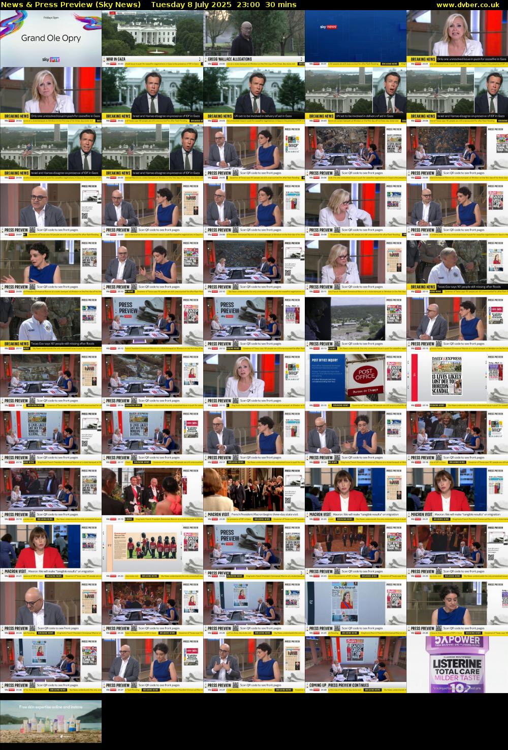 News & Press Preview (Sky News) Tuesday 8 July 2025 23:00 - 23:30