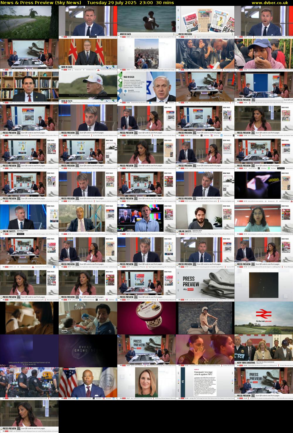 News & Press Preview (Sky News) Tuesday 29 July 2025 23:00 - 23:30