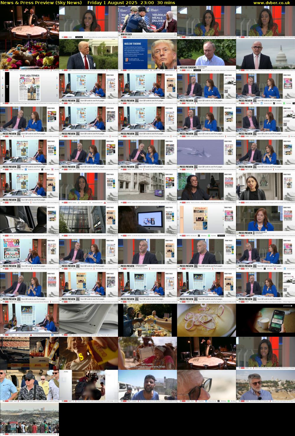 News & Press Preview (Sky News) Friday 1 August 2025 23:00 - 23:30