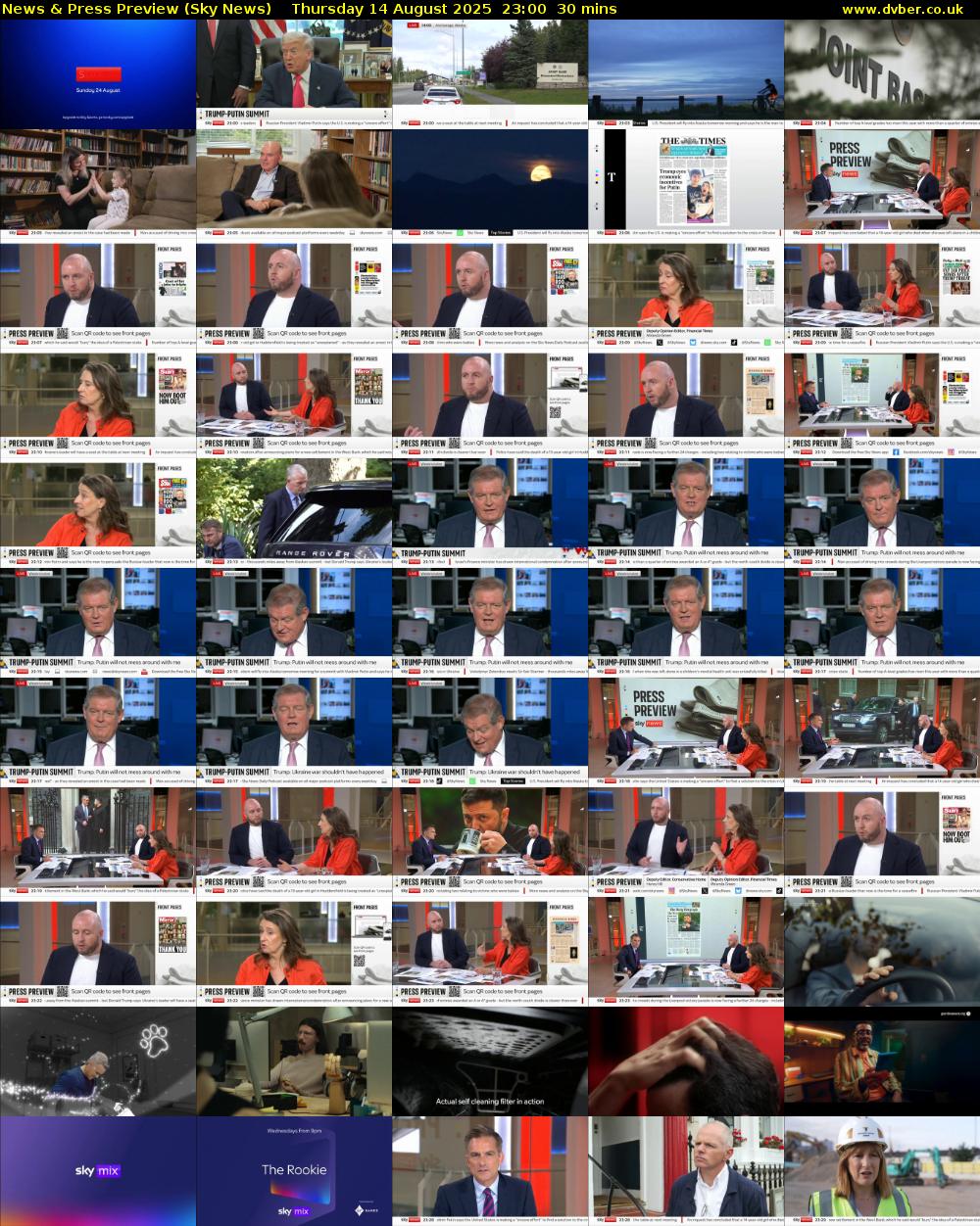 News & Press Preview (Sky News) Thursday 14 August 2025 23:00 - 23:30