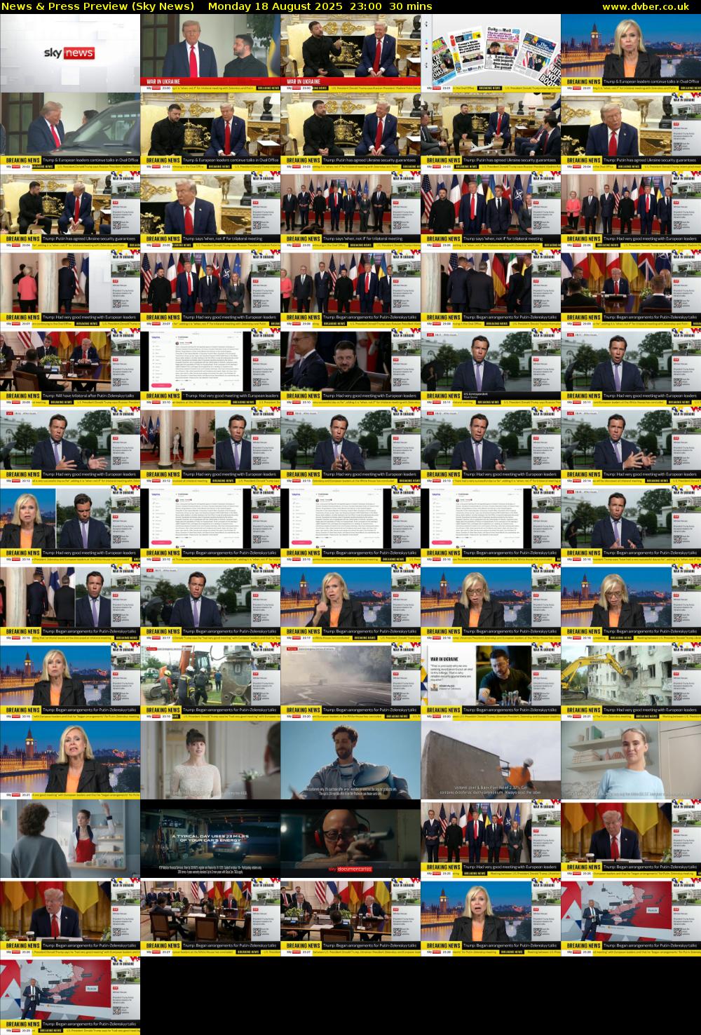 News & Press Preview (Sky News) Monday 18 August 2025 23:00 - 23:30