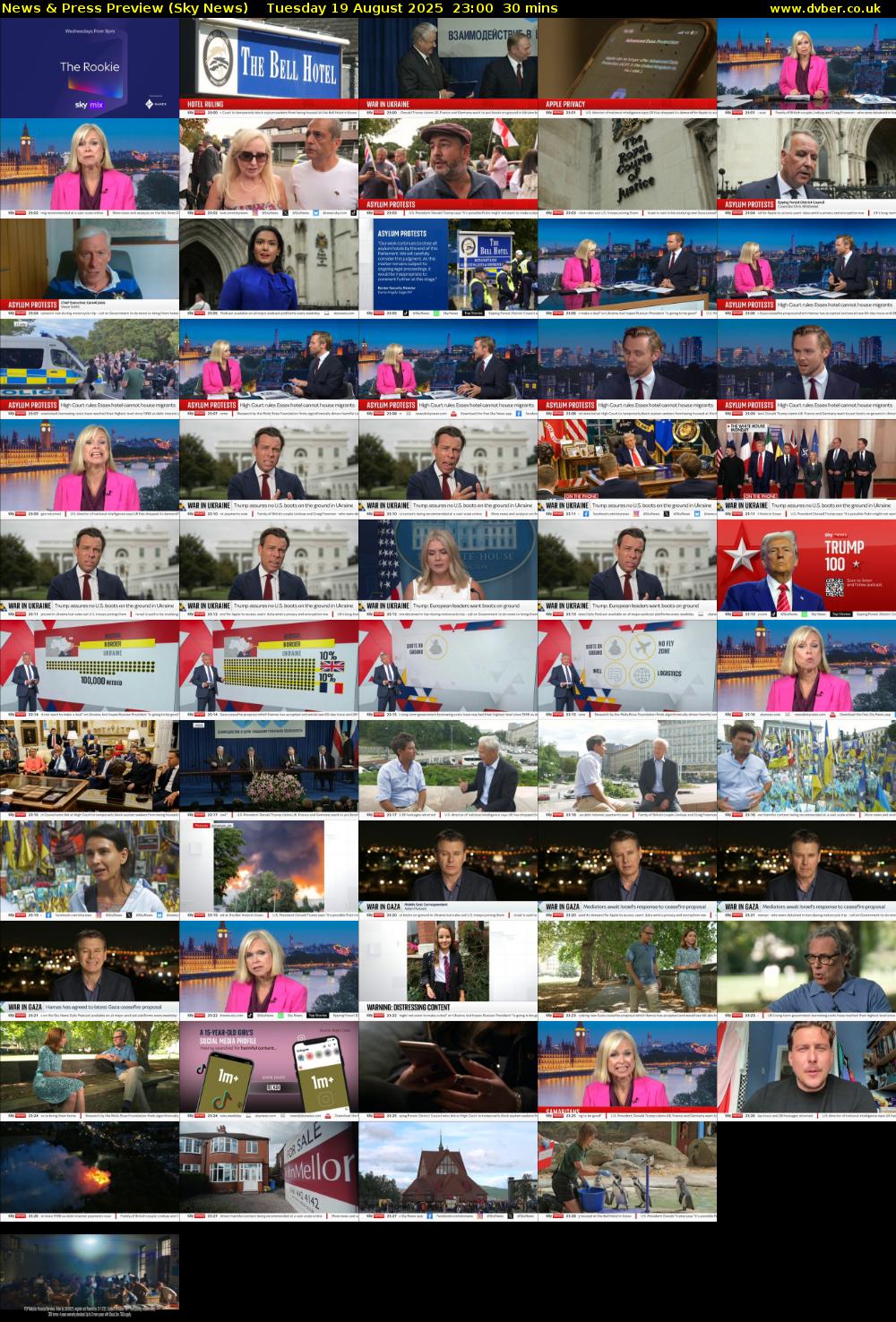 News & Press Preview (Sky News) Tuesday 19 August 2025 23:00 - 23:30