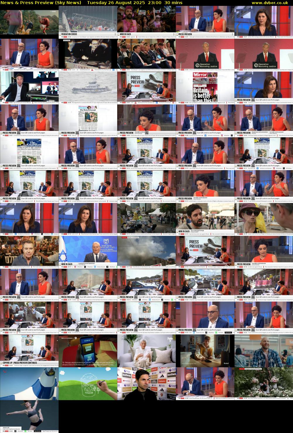 News & Press Preview (Sky News) Tuesday 26 August 2025 23:00 - 23:30