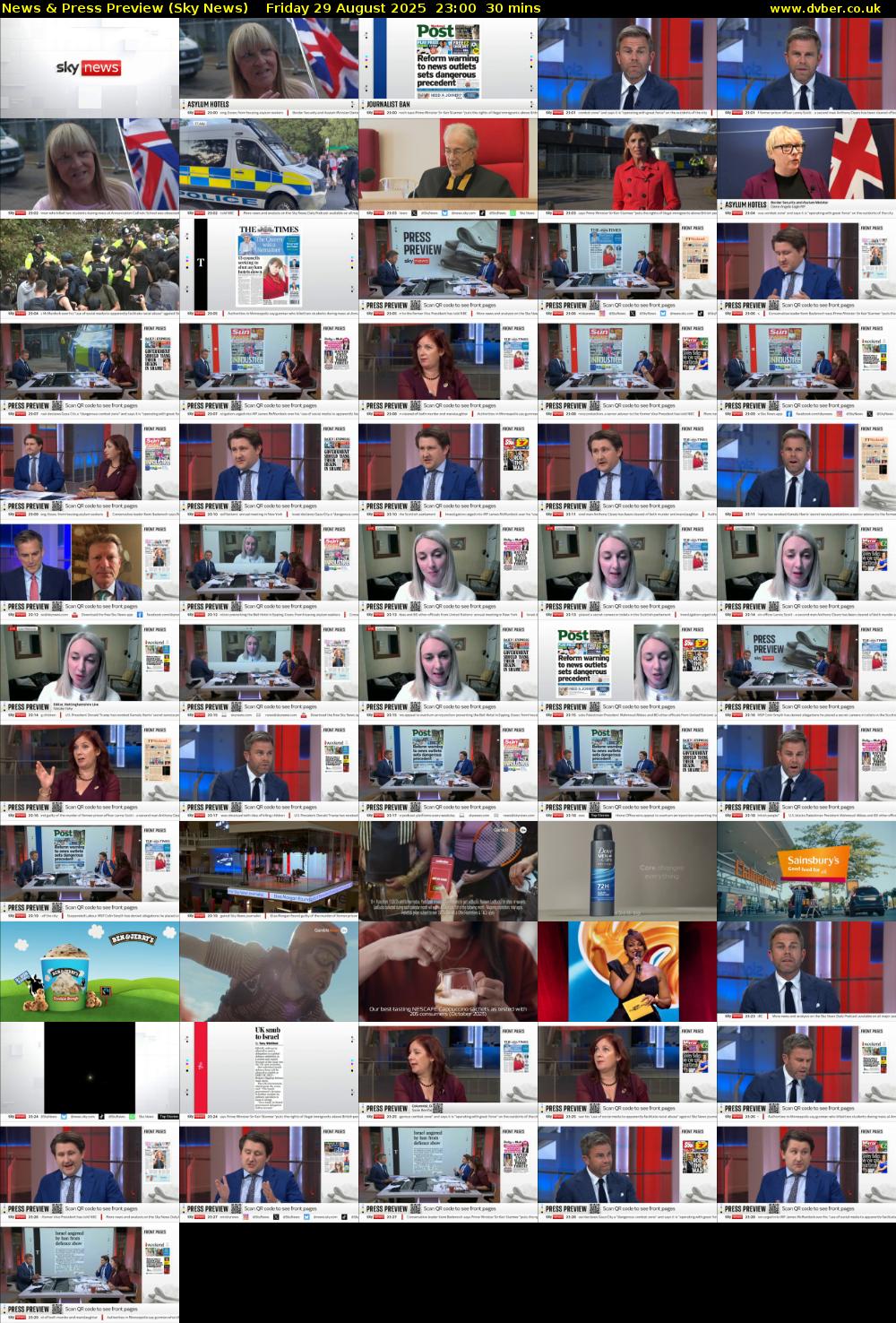 News & Press Preview (Sky News) Friday 29 August 2025 23:00 - 23:30