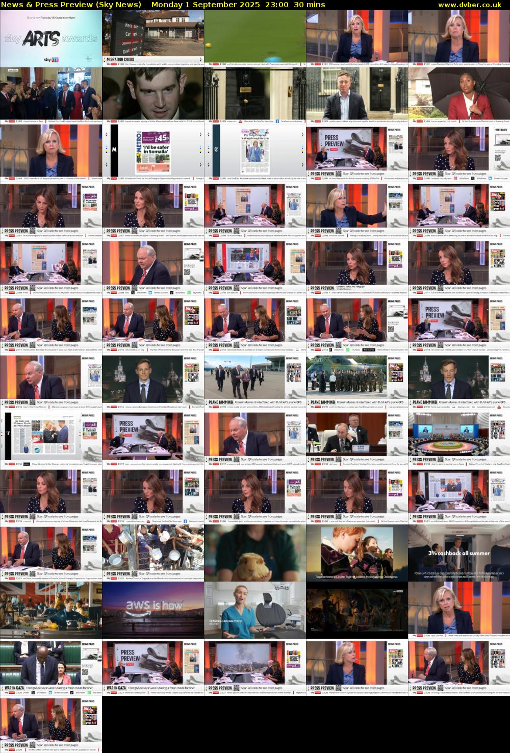 News & Press Preview (Sky News) Monday 1 September 2025 23:00 - 23:30